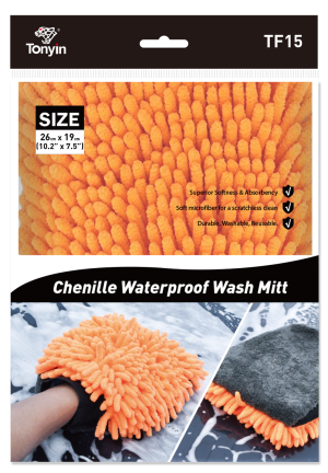 قفاز غسيل ميكروفايبر شينيل مقاوم للماء – TF15