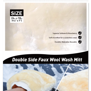 DOUBLE SIDE MICROFIBER WASH MITT(TF17) قفاز غسيل ميكروفايبر مزدوج الوجه – TF17