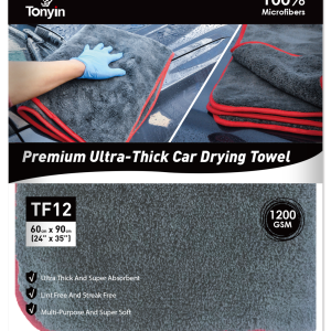 منشفة تنظيف وتجفيف من الميكروفايبر المخملي بإطار حريري أحمر – TP12 (60×90)