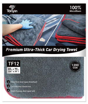 منشفة تنظيف وتجفيف من الميكروفايبر المخملي بإطار حريري أحمر – TP12 (60×90)