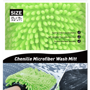 SINGLE SIDE CHENILLE MICROFIBER WASH MITT(TF14) قفاز غسيل ميكروفايبر شينيل – TF14