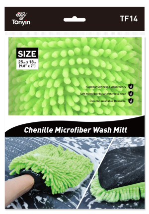 SINGLE SIDE CHENILLE MICROFIBER WASH MITT(TF14) قفاز غسيل ميكروفايبر شينيل – TF14